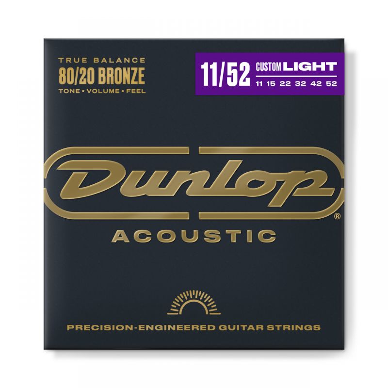 Набір струн DUNLOP DAB1152 80/20 BRONZE ACOUSTIC GUITAR STRINGS (11-52)